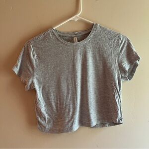 Babaton Grey Cropped Tee Minimalist Everyday T-Shirt